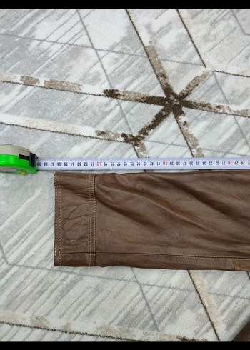 Düğmeli Kahverengi Erkek Deri Ceket - Görsel 4