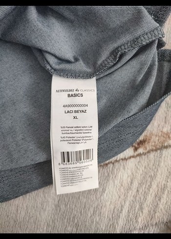 ALTINYILDIZ Gri Denim Uzun Kollu Polo Tişört - Görsel 4