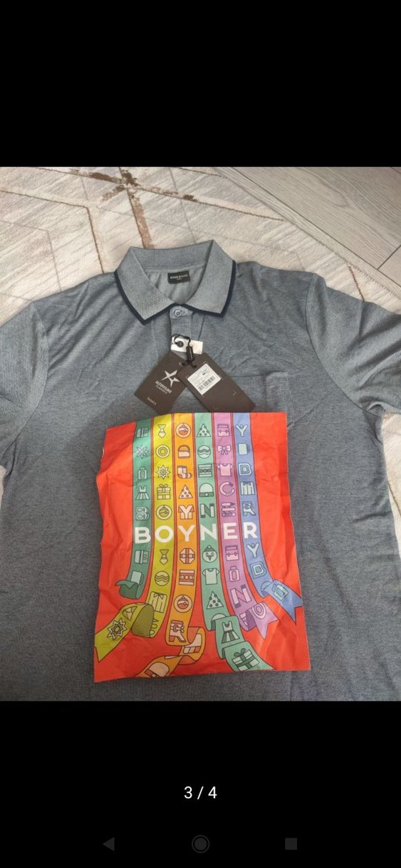 ALTINYILDIZ Gri Denim Uzun Kollu Polo Tişört - Görsel 3