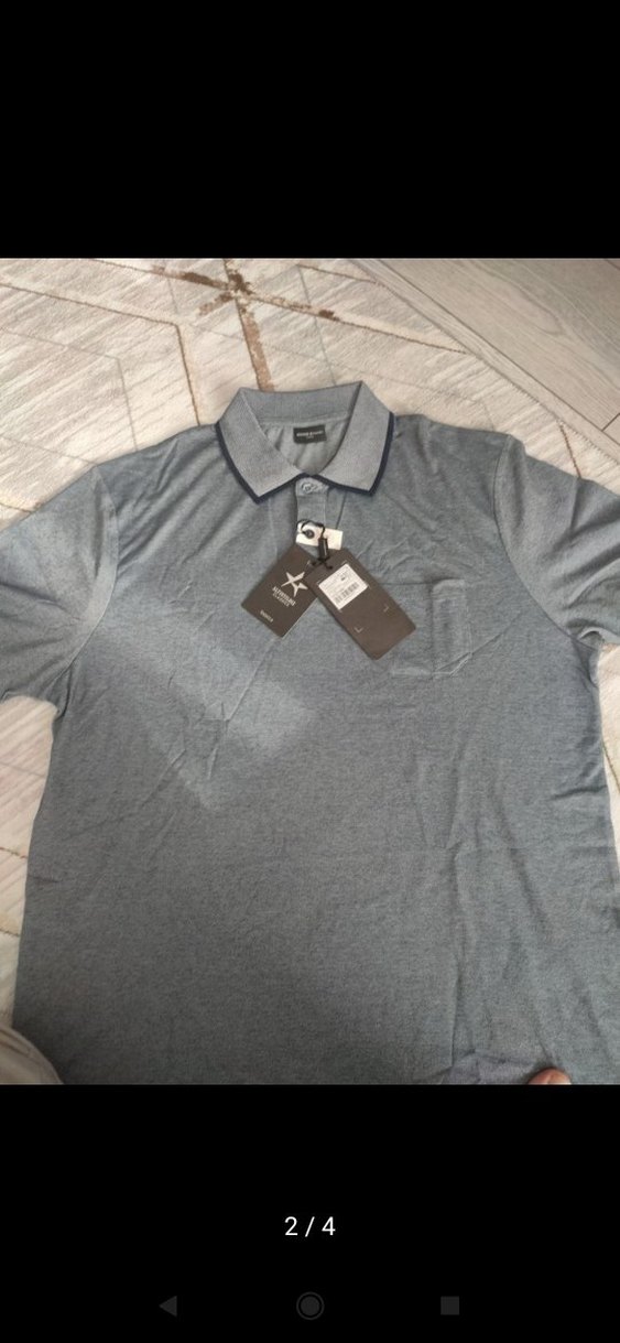 ALTINYILDIZ Gri Denim Uzun Kollu Polo Tişört - Görsel 2