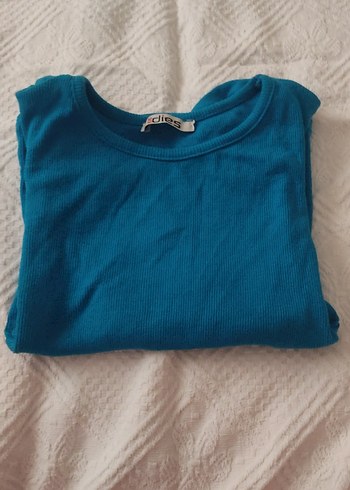 Kız Çocuk Koyu Mavi Kısa Kollu Basic Tişört - Görsel 4