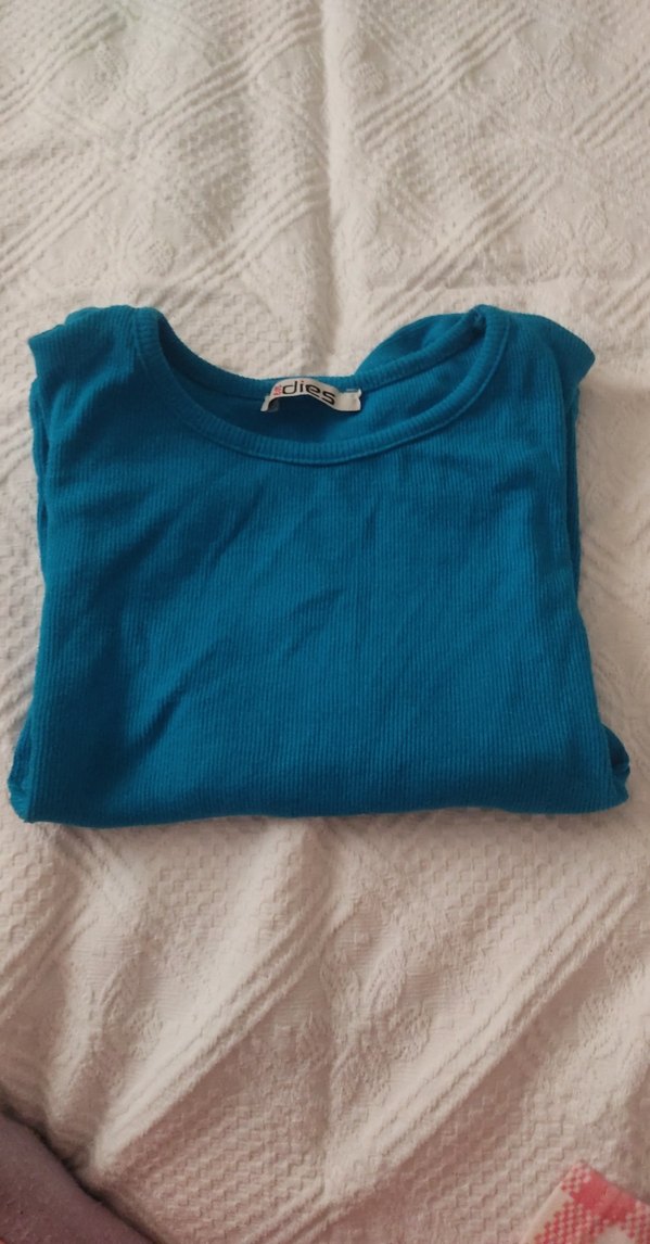 Kız Çocuk Koyu Mavi Kısa Kollu Basic Tişört - Görsel 4