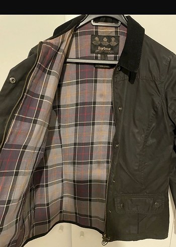 Barbour Düğmeli Kahverengi Deri Midi Mont Barbour