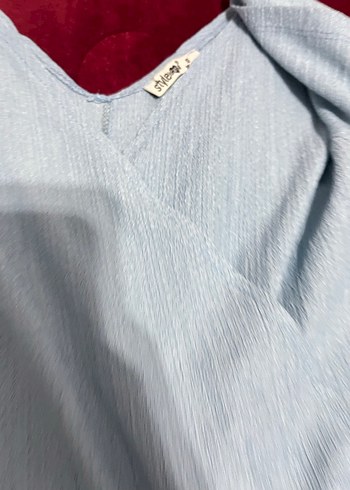 V Yaka Uzun Mavi Tulum - Görsel 3