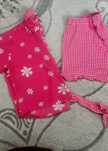 xl Beden pembe Renk Pijama Takımı Pembe Fırfırlı