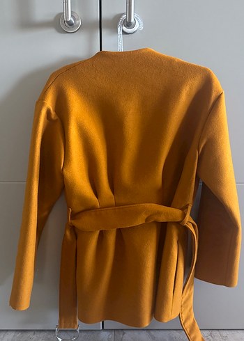 Sarı Midi Kadın Süet Kaban - Görsel 3