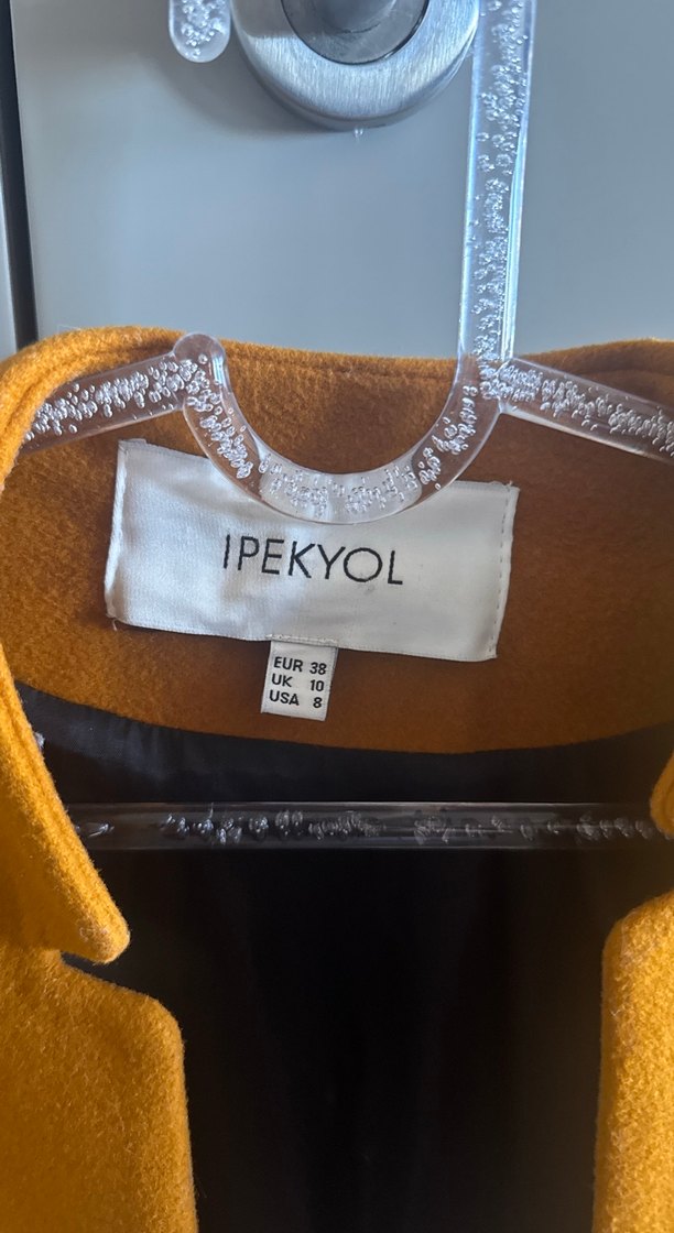 Sarı Midi Kadın Süet Kaban - Görsel 2