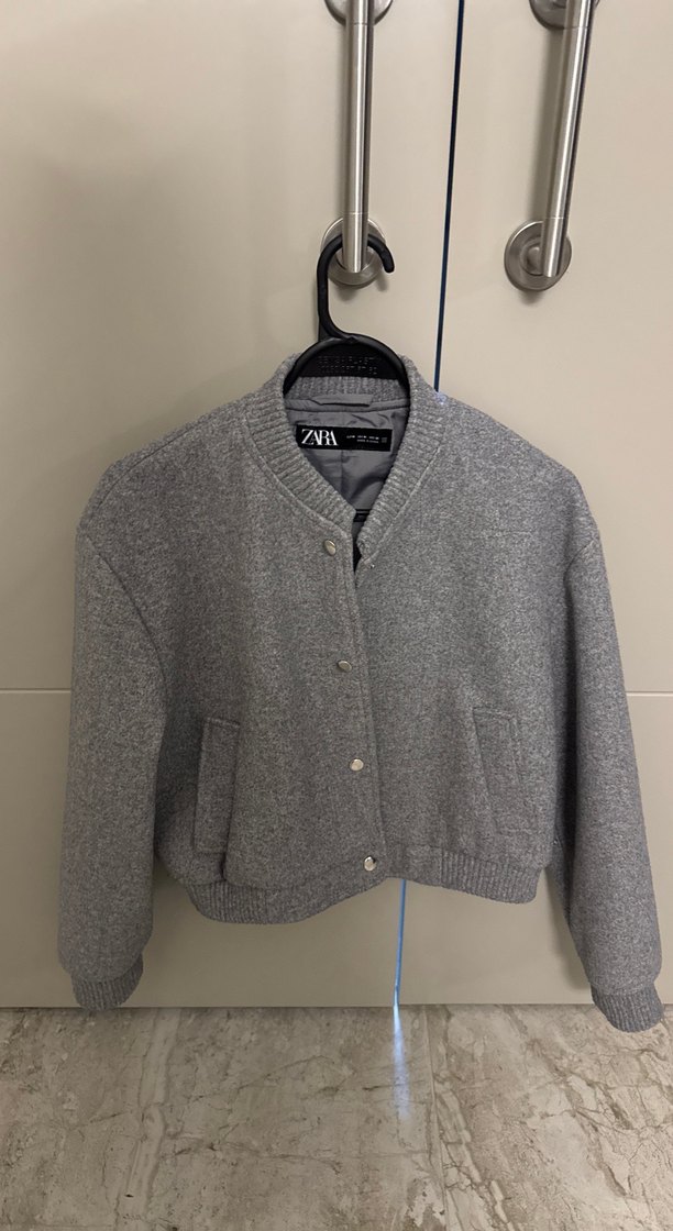 Gri Düğmeli Midi Kadın Ceket - Görsel 4