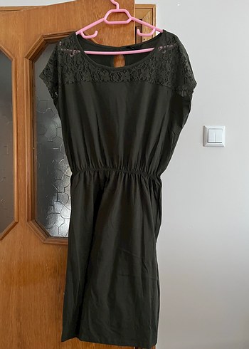 Dantel Detaylı Mavi Hamile Elbisesi ve yeşil elbise - Görsel 6