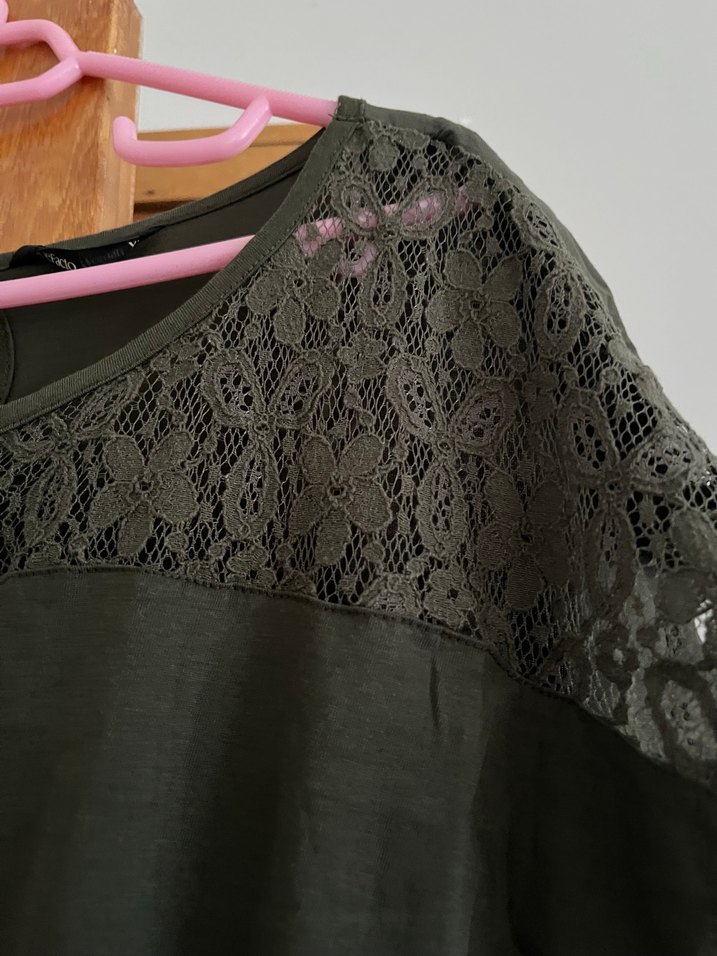 Dantel Detaylı Mavi Hamile Elbisesi ve yeşil elbise - Görsel 4