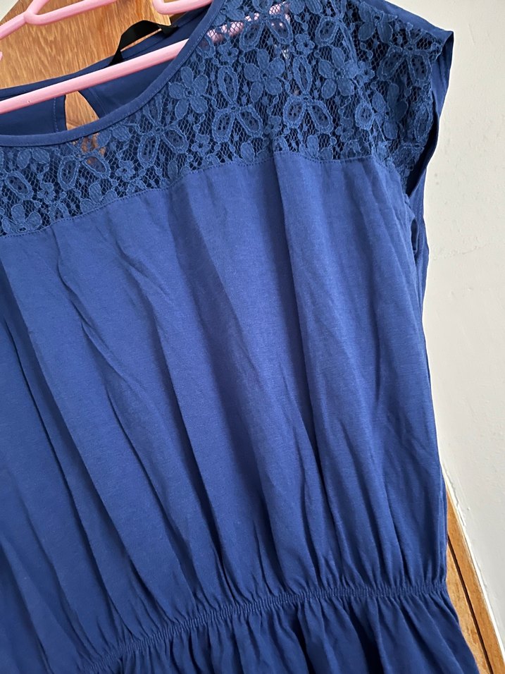 Dantel Detaylı Mavi Hamile Elbisesi ve yeşil elbise - Görsel 2