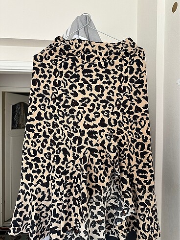 Leopar midi etek