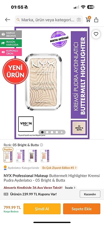 Nyx buutermelt highlighter
