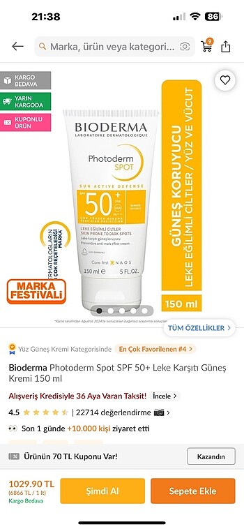 Bioderma güneş kremi