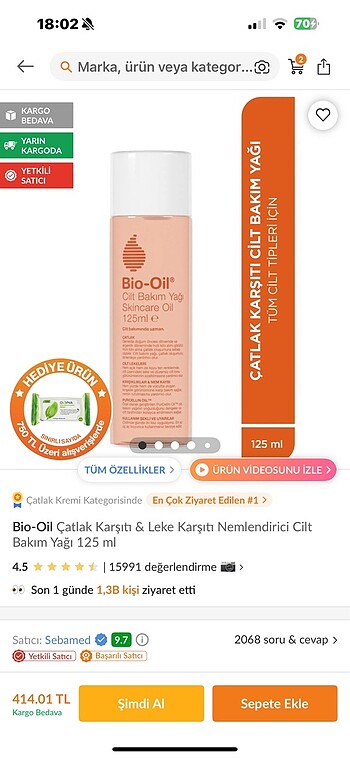 Sebamed nemlendirici cilt bakım yağı