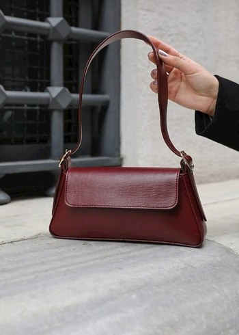 Bordo Deri Kadın Çanta - Görsel 2