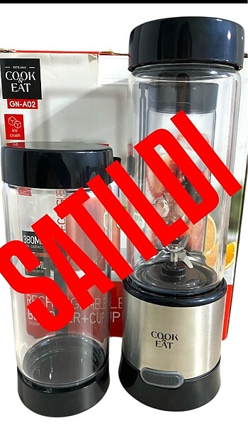 Cook Eat 450Ml + 380Ml Taşınabilir Şarjlı Metal Kişişel Blender