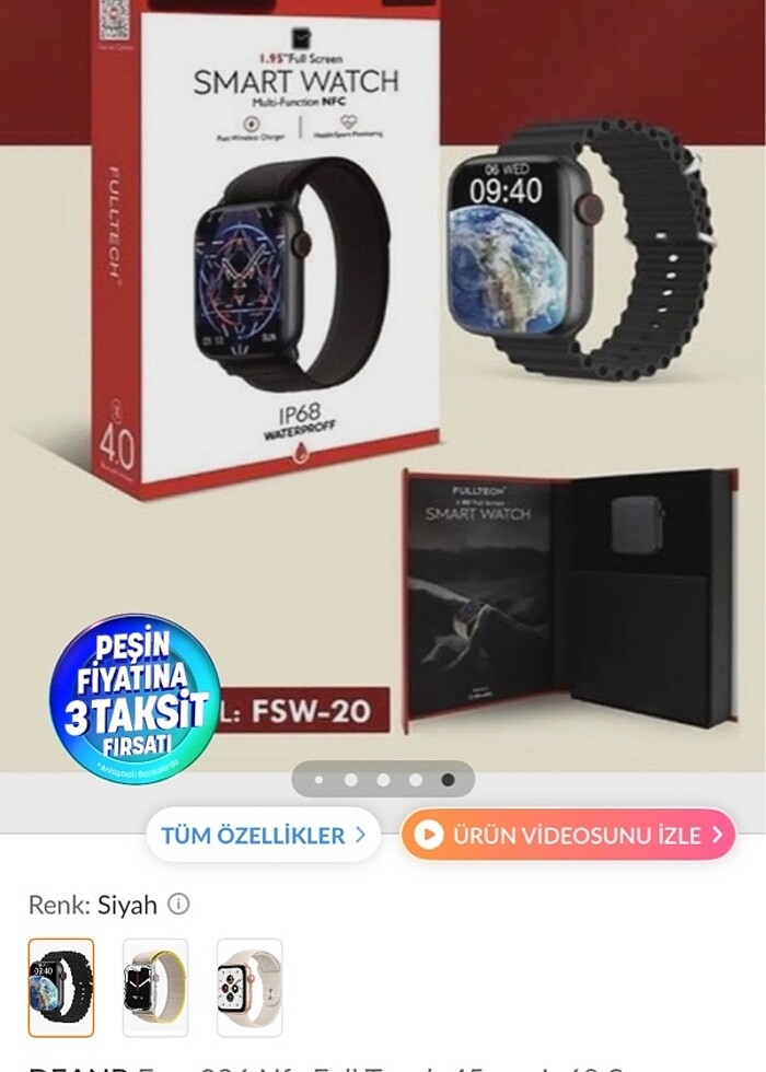 Fsw-026 Nfc Full Touch 45mm Ip68 Su Geçirmez Titanyum Akilli Saa - Görsel 4