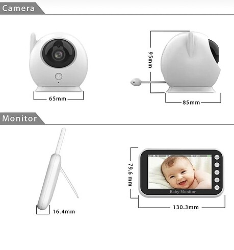 Blic BLM-34 4.3" Ekranli Kablosuz IP Bebek Kamerasi - Gece Görüs - Görsel 2