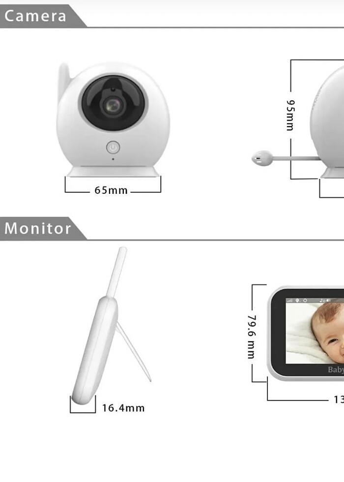 Blic BLM-34 4.3" Ekranli Kablosuz IP Bebek Kamerasi - Gece Görüs - Görsel 2