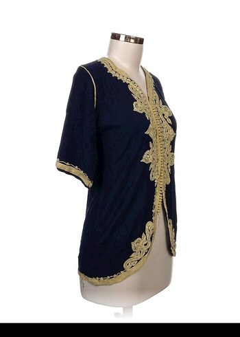 Vintage Love Nakışlı V Yakalı Kadın Bohem Tunik ceket