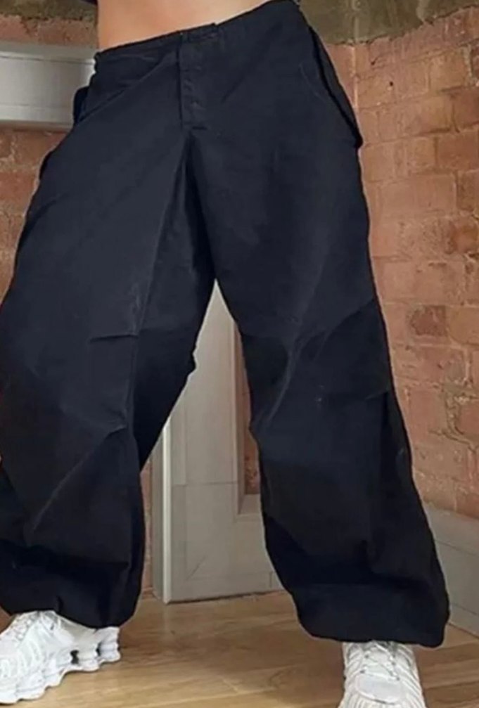 Siyah Paraşüt Pantolon - Görsel 3