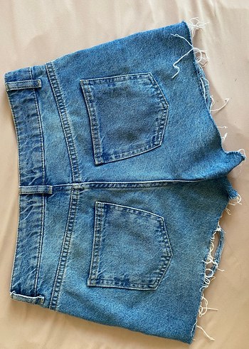 36 Beden Mavi Rahat Kesim Mini Kot Şort Yeni