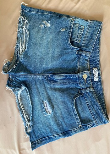 36 Beden mavi Renk Mavi Rahat Kesim Mini Kot Şort Yeni