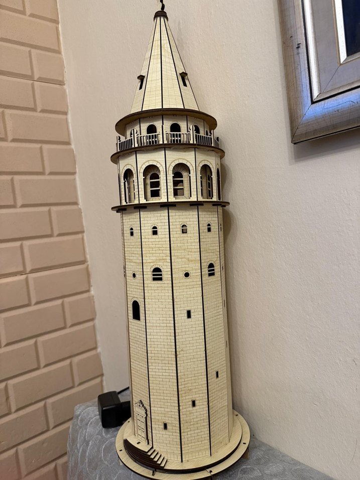 Galata Kulesi Temalı LED Masa Lambası - Görsel 2