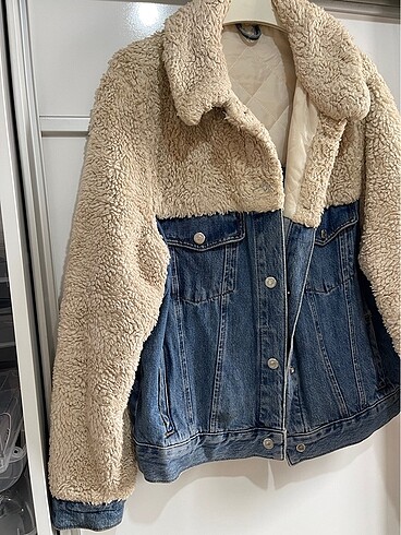 Topshop Peluş kot ceket