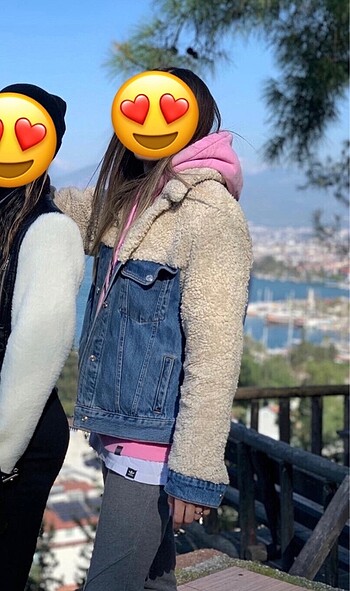 Peluş kot ceket