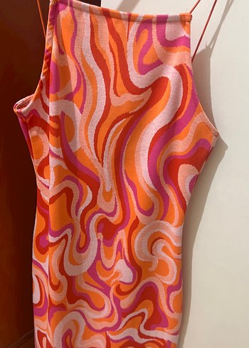 Bohem Çok Renkli  Kolsuz Elbise - Görsel 2