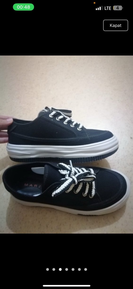 Siyah Elastik Bağcıklı Kadın Spor Ayakkabı - Görsel 2