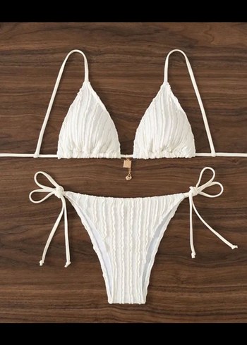 Dantelli Beyaz Bohem Mini Bikini