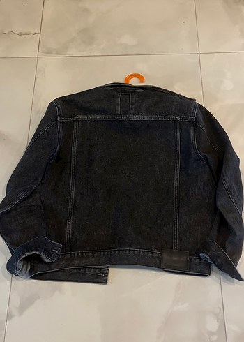 m Beden gri Renk Gri Düğmeli Erkek Denim Ceket
