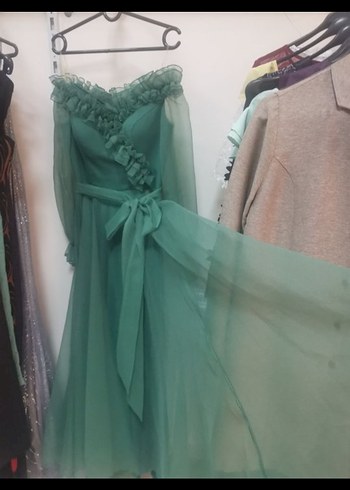 Yeşil Uzun Abiye Elbise - Görsel 2