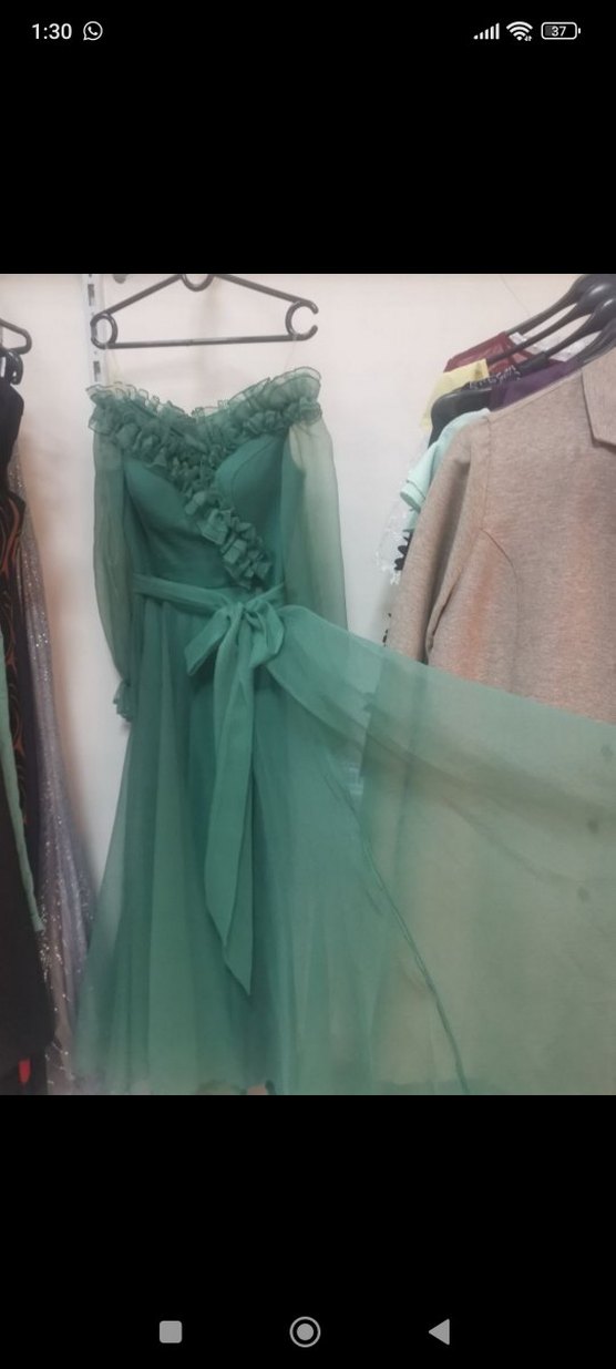 Yeşil Uzun Abiye Elbise - Görsel 2