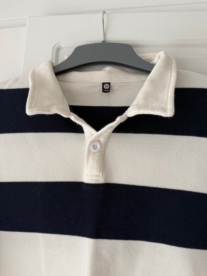 Düğmeli Çizgili Pamuklu Sweatshirt - Görsel 3