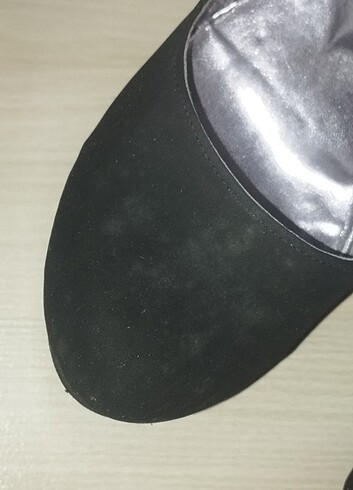 Kadın yüksek platform topuklu ayakkabı hakiki deri siyah süet - Görsel 5