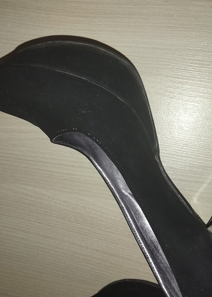 Kadın yüksek platform topuklu ayakkabı hakiki deri siyah süet - Görsel 2