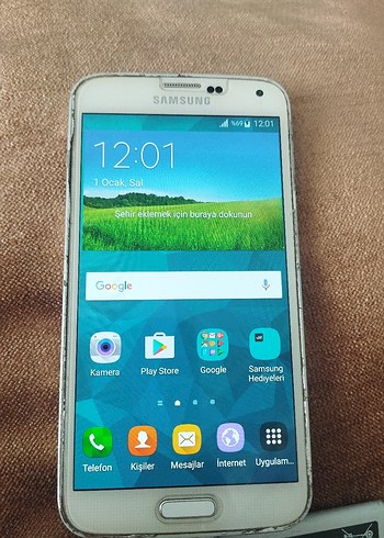 Beyaz Samsung Android Telefon ve Pil (ÖZEL İLAN)