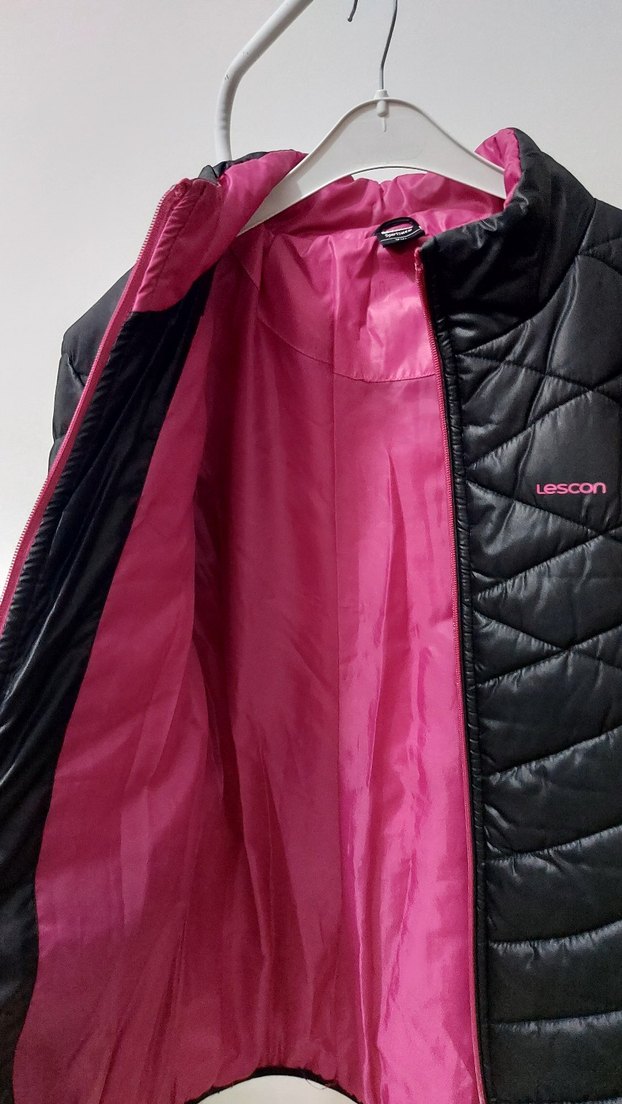 Kadın Pembe Siyah Fermuarlı Mont - Görsel 2