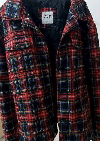 Zara Erkek Ekose Desenli Düğmeli Ceket - Görsel 3