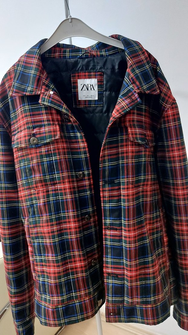 Zara Erkek Ekose Desenli Düğmeli Ceket - Görsel 2