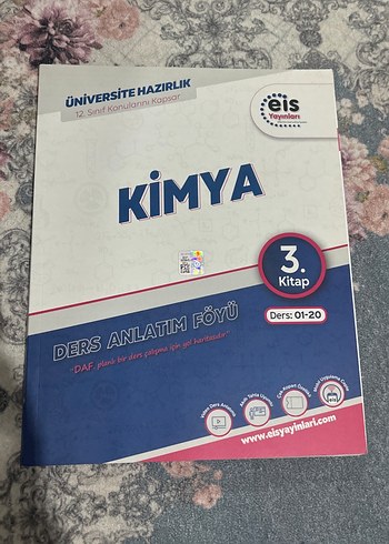 Kimya 3. Kitap Ders Anlatım Föyü Üniversite Hazırlık
