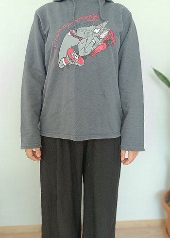 l Beden gri Renk Leman Dergisi Özel Sweatshirt