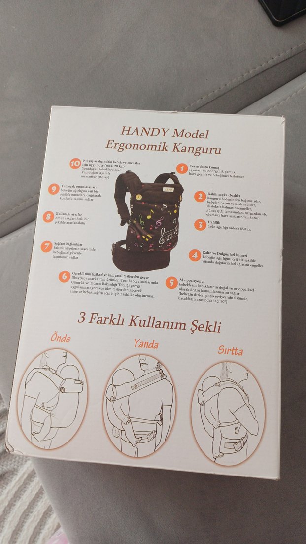 İlkayBaby Handy Ergonomik Bebek Kanguru Siyah - Görsel 2