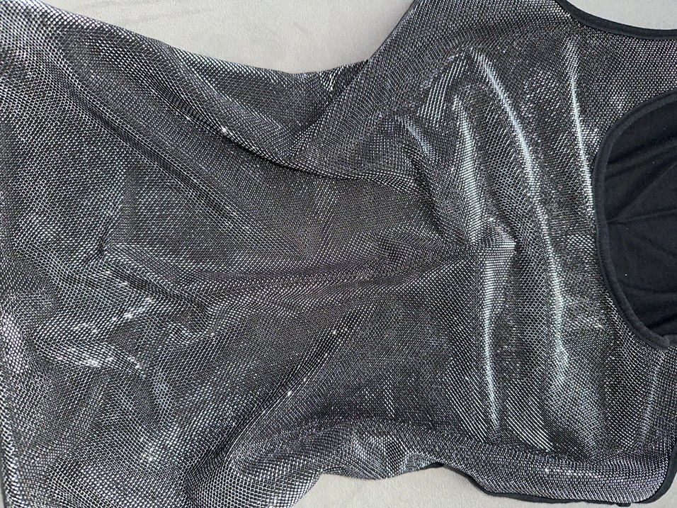 Siyah Gri Drapeli Kadın Midi Jumpsuit, parıltılı atlet - Görsel 5