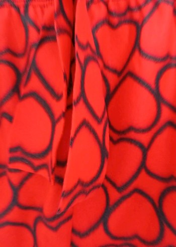 Kırmızı Kalp Desenli Pijama - Görsel 5