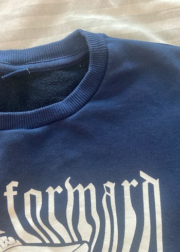 Erkek Lacivert Baskılı Pamuk Sweatshirt - Görsel 3